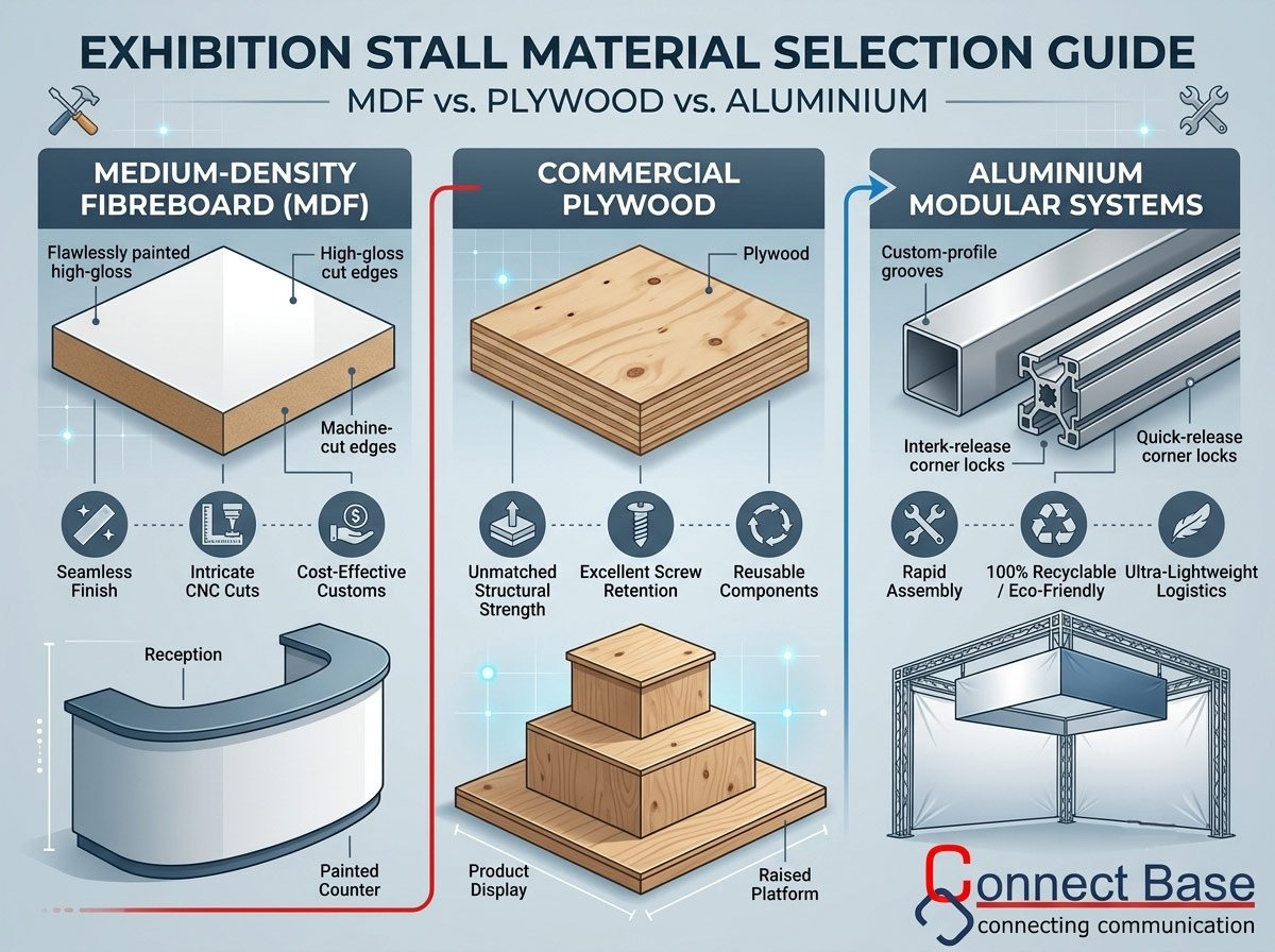 MDF vs. Plywood vs. Aluminium for Exhibition Stalls