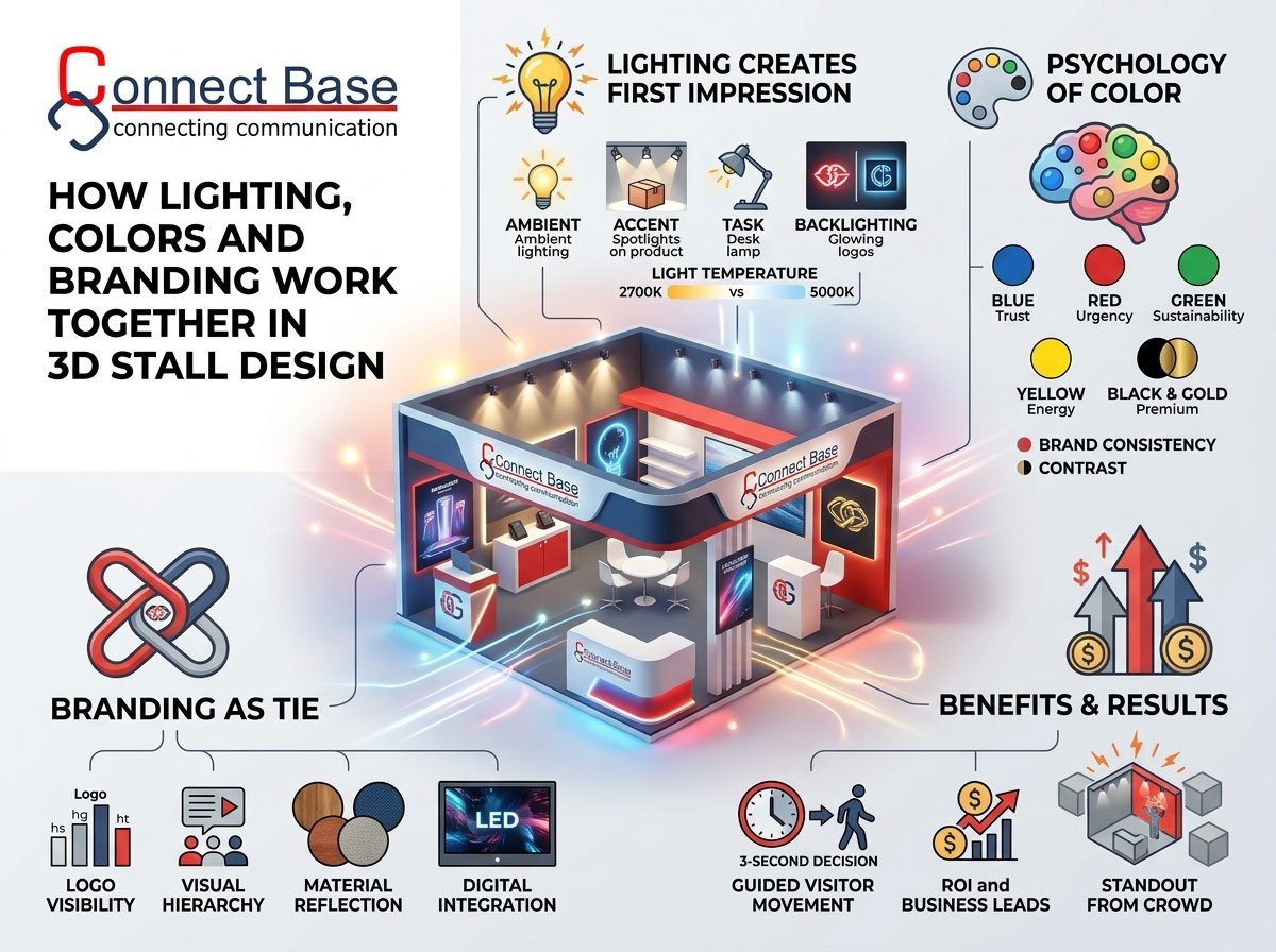 How Lighting, Colors and Branding Work Together in 3D Exhibition Stall Design