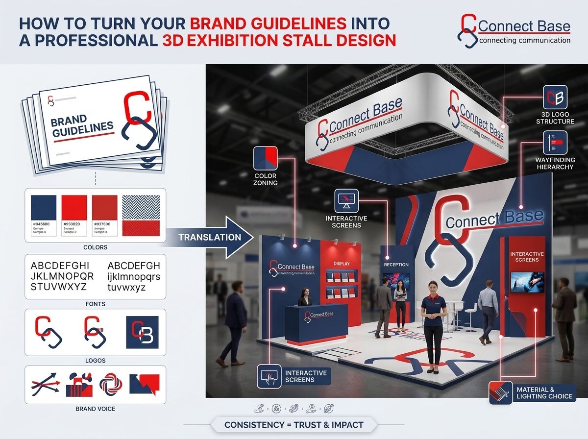 How to Turn Your Brand Guidelines into a Professional 3D Exhibition Stall Design
