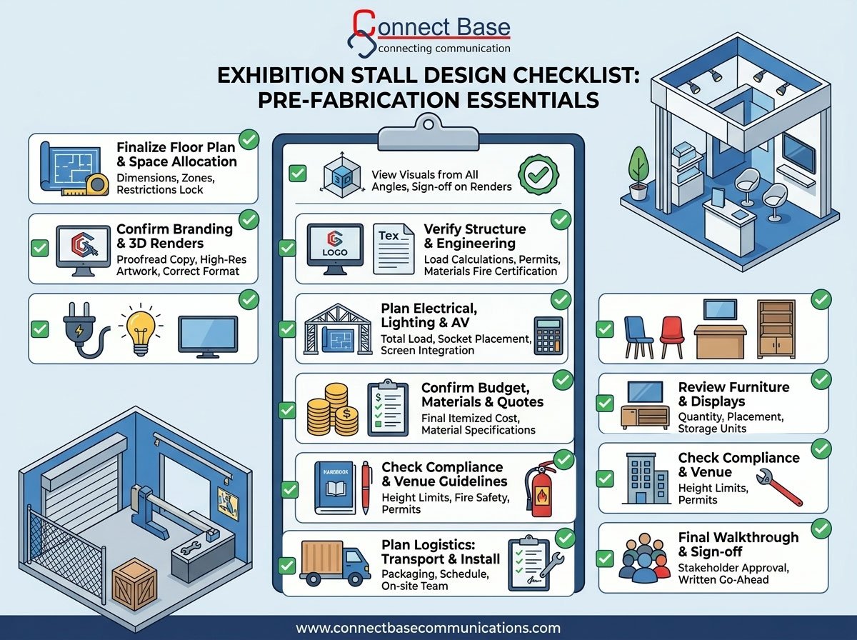 Exhibition Stall Design Checklist: Everything to Finalize Before Fabrication
