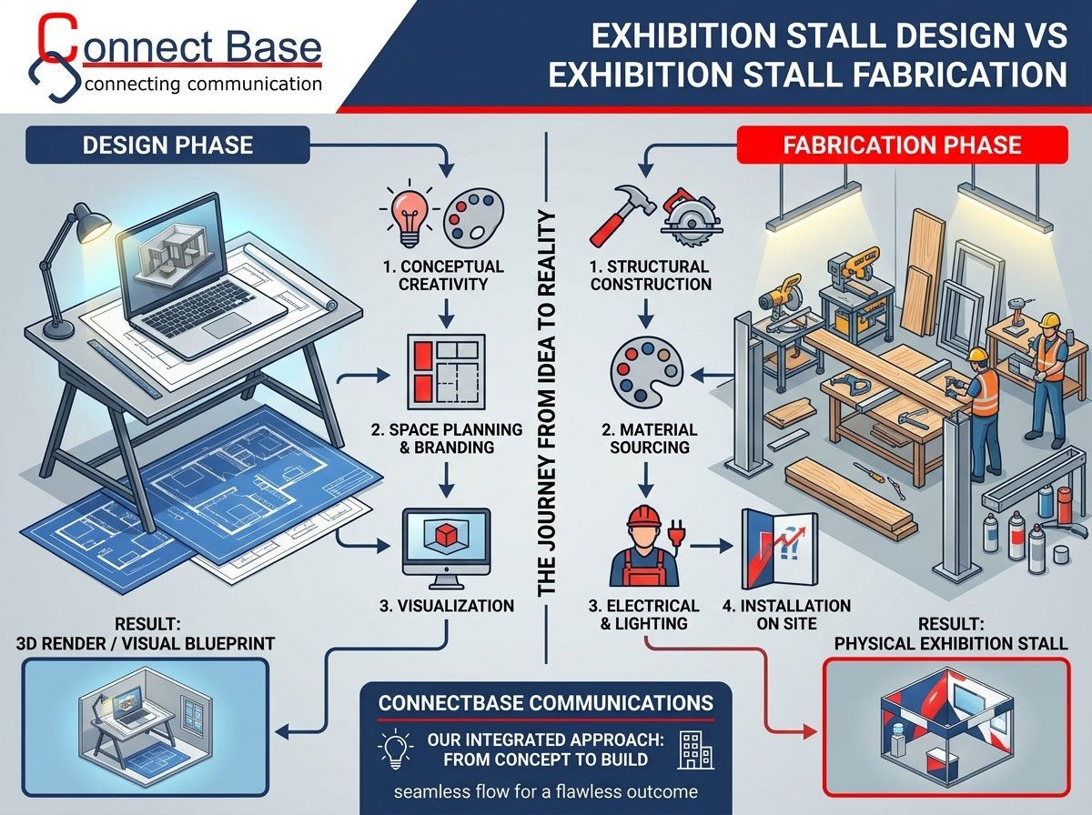 Exhibition Stall Design vs Exhibition Stall Fabrication: What's the Difference?