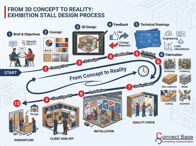 From 3D Concept to Reality: How Exhibition Stall Design Becomes a Finished Booth