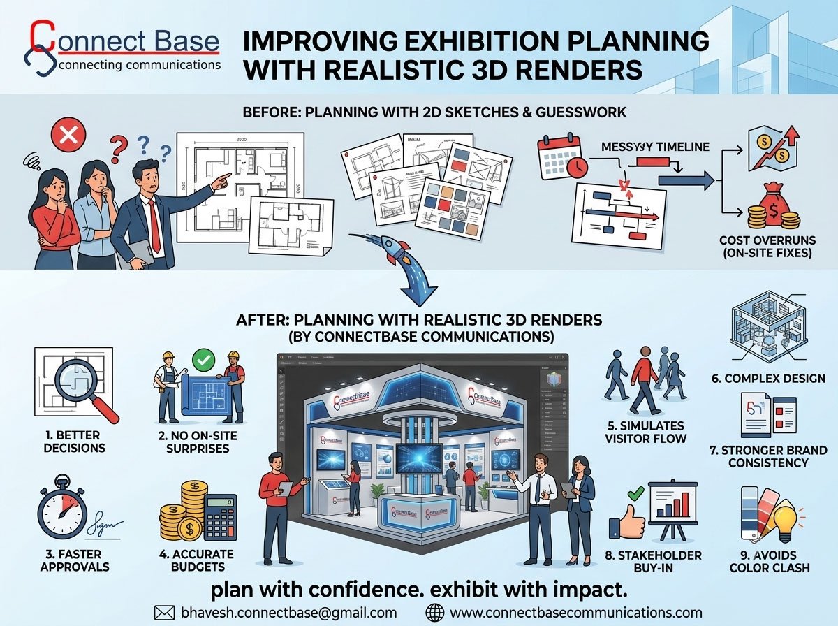 How Realistic 3D Exhibition Stall Renders Improve Exhibition Planning