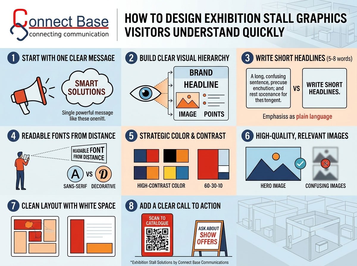How to Design Exhibition Stall Graphics That Visitors Can Understand Quickly